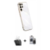 MARSİLYAN™- Galaxy S24 Ultra Kılıf Yankı Serisi - Siyah Vanessa Magic Hayalet Cam + Kamera Lens Koruma Cam - SF