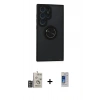 MARSİLYAN™- Galaxy S24 Ultra Kılıf Yörünge Çizgi - Siyah Durable Full Glue Curved Cam + Bilvis Titan Kamera Lens - DNMR