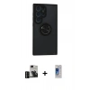 MARSİLYAN™- Galaxy S24 Ultra Kılıf Yörünge Çizgi - Siyah Durable Full Glue Curved Cam + PVD Metal Kamera Lens - SH