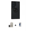 MARSİLYAN™- Galaxy S24 Ultra Kılıf Yörünge Çizgi - Siyah Durable Full Glue Curved Hayalet Cam + Bilvis Titan Kamera Lens - DNMR