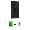 MARSİLYAN™- Galaxy S24 Ultra Kılıf Yörünge Çizgi - Siyah Durable Full Glue Curved Hayalet Cam + Raze Metal Kamera Lens - SI