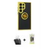 MARSİLYAN™- Galaxy S24 Ultra Kılıf Yörünge Çizgi - Siyah Joko Magic 5D Hayalet Cam + Kamera Lens Koruma Cam - SF