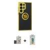 MARSİLYAN™- Galaxy S24 Ultra Kılıf Yörünge Çizgi - Siyah Polymer Nano Ekran Koruyucu + Bilvis Titan Kamera Lens - DNMR