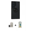 MARSİLYAN™- Galaxy S24 Ultra Kılıf Yörünge Çizgi - Siyah Polymer Nano Ekran Koruyucu + Bilvis Titan Kamera Lens - DNMR