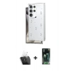 MARSİLYAN™- Galaxy S24 Ultra Kılıf Yörünge Form - Siyah 360 Mat Full Body Arka Koruyucu + Kamera Lens Koruma Cam - SF