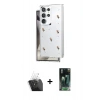 MARSİLYAN™- Galaxy S24 Ultra Kılıf Yörünge Form - Siyah 360 Mat Full Body Arka Koruyucu + Kamera Lens Koruma Cam - SF