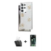 MARSİLYAN™- Galaxy S24 Ultra Kılıf Yörünge Form - Siyah 360 Mat Full Body Arka Koruyucu + Kamera Lens Koruma Cam - SF