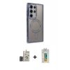 MARSİLYAN™- Galaxy S24 Ultra Kılıf Zirve Doku Prime - Siyah Polymer Nano Ekran Koruyucu + Bilvis Titan Kamera Lens - DNMR