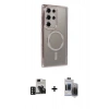 MARSİLYAN™- Galaxy S24 Ultra Kılıf Zirve Doku Prime - Siyah Vanessa Magic Hayalet Cam + PVD Metal Kamera Lens - DNMR