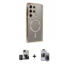 MARSİLYAN™- Galaxy S24 Ultra Kılıf Zirve Doku Prime - Siyah Vanessa Magic Hayalet Cam + PVD Metal Kamera Lens - DNMR