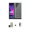 MARSİLYAN™- Galaxy S24 Ultra Kılıf Zirve Doku - Siyah Durable Full Glue Curved Hayalet Cam + Bilvis Titan Kamera Lens - SH
