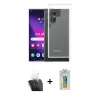 MARSİLYAN™- Galaxy S24 Ultra Kılıf Zirve Doku - Siyah Polymer Nano Ekran Koruyucu + Kamera Lens Koruma Cam - SF
