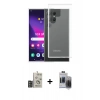 MARSİLYAN™- Galaxy S24 Ultra Kılıf Zirve Doku - Siyah Vanessa Magic Hayalet Cam + Bilvis Titan Kamera Lens - DNMR