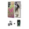 MARSİLYAN™- Galaxy S24 Ultra Kılıf Zirve Modern Prime - Siyah 360 Mat Full Body Arka Koruyucu + PVD Metal Kamera Lens - PE