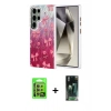 MARSİLYAN™- Galaxy S24 Ultra Kılıf Zirve Modern Prime - Siyah 360 Mat Full Body Arka Koruyucu + Raze Metal Kamera Lens - SI