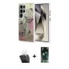 MARSİLYAN™- Galaxy S24 Ultra Kılıf Zirve Modern Prime - Siyah 360 Mat Full Body Arka Koruyucu + Kamera Lens Koruma Cam - SF