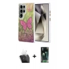 MARSİLYAN™- Galaxy S24 Ultra Kılıf Zirve Modern Prime - Siyah 360 Mat Full Body Arka Koruyucu + Kamera Lens Koruma Cam - SF