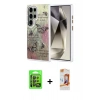 MARSİLYAN™- Galaxy S24 Ultra Kılıf Zirve Modern Prime - Siyah AutoKit 5in1 Fiber Polymer Nano Ekran Koruyucu + Raze Metal Kamera Lens - SH