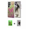 MARSİLYAN™- Galaxy S24 Ultra Kılıf Zirve Modern Prime - Siyah Bilvis Hayalet Cam Ekran Koruyucu + Raze Metal Kamera Lens - SI