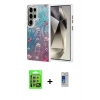 MARSİLYAN™- Galaxy S24 Ultra Kılıf Zirve Modern Prime - Siyah Durable Full Glue Curved Cam + Raze Metal Kamera Lens - GS