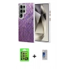 MARSİLYAN™- Galaxy S24 Ultra Kılıf Zirve Modern Prime - Siyah Durable Full Glue Curved Cam + Raze Metal Kamera Lens - SI