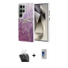 MARSİLYAN™- Galaxy S24 Ultra Kılıf Zirve Modern Prime - Siyah Durable Full Glue Curved Cam + Kamera Lens Koruma Cam - SF