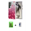 MARSİLYAN™- Galaxy S24 Ultra Kılıf Zirve Modern Prime - Siyah Durable Full Glue Curved Cam + Raze Metal Kamera Lens - SH