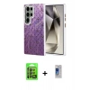 MARSİLYAN™- Galaxy S24 Ultra Kılıf Zirve Modern Prime - Siyah Durable Full Glue Curved Cam + Raze Metal Kamera Lens - SH