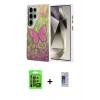 MARSİLYAN™- Galaxy S24 Ultra Kılıf Zirve Modern Prime - Siyah Durable Full Glue Curved Cam + Raze Metal Kamera Lens - SH