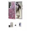 MARSİLYAN™- Galaxy S24 Ultra Kılıf Zirve Modern Prime - Siyah Durable Full Glue Curved Hayalet Cam + Bilvis Titan Kamera Lens - SH