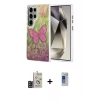 MARSİLYAN™- Galaxy S24 Ultra Kılıf Zirve Modern Prime - Siyah Durable Full Glue Curved Hayalet Cam + Bilvis Titan Kamera Lens - SH
