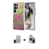 MARSİLYAN™- Galaxy S24 Ultra Kılıf Zirve Modern Prime - Siyah Vanessa Magic Hayalet Cam + Bilvis Titan Kamera Lens - SH