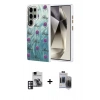 MARSİLYAN™- Galaxy S24 Ultra Kılıf Zirve Modern Prime - Siyah Vanessa Magic Hayalet Cam + PVD Metal Kamera Lens - PE
