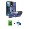 MARSİLYAN™- Galaxy S25 Edge Kılıf Ahenk Klasik - Siyah 3D Antistatik Seramik Nano Ekran Koruyucu + Raze Metal Kamera Lens - SH