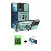 MARSİLYAN™- Galaxy S25 Edge Kılıf Ahenk Klasik - Siyah 3D Antistatik Seramik Nano Ekran Koruyucu + Raze Metal Kamera Lens - SH