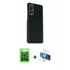 MARSİLYAN™- Galaxy S25 Edge Kılıf Kozmos Klasik Prime - Siyah 3D Antistatik Seramik Nano Ekran Koruyucu + Raze Metal Kamera Lens - SH