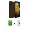 MARSİLYAN™- Galaxy S25 Edge Kılıf Kozmos Yansıma Özel Seri - Şeffaf Pasifik Cam Ekran Koruyucu + Raze Metal Kamera Lens - GS