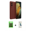 MARSİLYAN™- Galaxy S25 Edge Kılıf Kozmos Yansıma Özel Seri - Şeffaf Pasifik Cam Ekran Koruyucu + Raze Metal Kamera Lens - SH