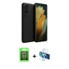 MARSİLYAN™- Galaxy S25 Edge Kılıf Kozmos Yansıma Özel Seri - Siyah 3D Antistatik Cam Ekran Koruyucu + Raze Metal Kamera Lens - GS