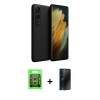 MARSİLYAN™- Galaxy S25 Edge Kılıf Kozmos Yansıma Özel Seri - Siyah 3D Antistatik Hayalet Cam Ekran Koruyucu + Raze Metal Kamera Lens - GS