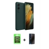 MARSİLYAN™- Galaxy S25 Edge Kılıf Kozmos Yansıma Özel Seri - Siyah 3D Antistatik Hayalet Cam Ekran Koruyucu + Raze Metal Kamera Lens - GS