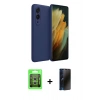 MARSİLYAN™- Galaxy S25 Edge Kılıf Kozmos Yansıma Özel Seri - Siyah 3D Antistatik Hayalet Cam Ekran Koruyucu + Raze Metal Kamera Lens - GS