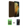 MARSİLYAN™- Galaxy S25 Edge Kılıf Kozmos Yansıma Özel Seri - Siyah 3D Antistatik Hayalet Cam Ekran Koruyucu + Raze Metal Kamera Lens - GS