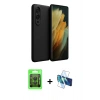MARSİLYAN™- Galaxy S25 Edge Kılıf Kozmos Yansıma Özel Seri - Siyah 3D Antistatik Seramik Nano Ekran Koruyucu + Raze Metal Kamera Lens - SH