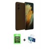 MARSİLYAN™- Galaxy S25 Edge Kılıf Kozmos Yansıma Özel Seri - Siyah 3D Antistatik Seramik Nano Ekran Koruyucu + Raze Metal Kamera Lens - GS