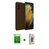 MARSİLYAN™- Galaxy S25 Edge Kılıf Kozmos Yansıma Özel Seri - Siyah Bilvis 3D Cam Ekran Koruyucu + Raze Metal Kamera Lens - GS