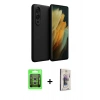 MARSİLYAN™- Galaxy S25 Edge Kılıf Kozmos Yansıma Özel Seri - Siyah Bilvis 3D Cam Ekran Koruyucu + Raze Metal Kamera Lens - GS