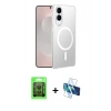 MARSİLYAN™- Galaxy S25 Edge Kılıf Kutup Minimal - Siyah 3D Antistatik Cam Ekran Koruyucu + Raze Metal Kamera Lens - SH
