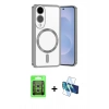 MARSİLYAN™- Galaxy S25 Edge Kılıf Nova Işık Özel Seri - Siyah 3D Antistatik Cam Ekran Koruyucu + Raze Metal Kamera Lens - GS