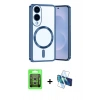 MARSİLYAN™- Galaxy S25 Edge Kılıf Nova Işık Özel Seri - Siyah 3D Antistatik Cam Ekran Koruyucu + Raze Metal Kamera Lens - GS